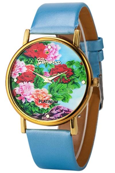 Exclusive Imports Women's Blue Faux Leather Watch