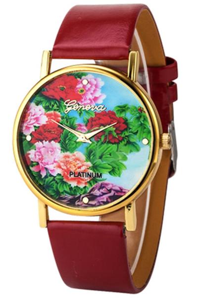 Exclusive Imports Women's Faux Leather Watch Red