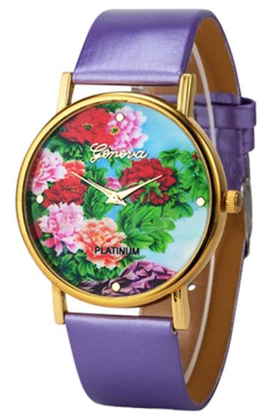 Exclusive Imports Women's Purple Faux Leather Watch