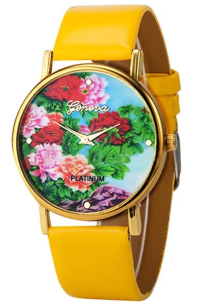 Exclusive Imports Women's Yellow Faux Leather Watch