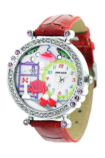 Exclusive Imports Womens Pink Rhinestone Flower Decoration Bracelet Watch