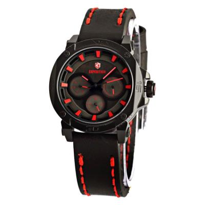 Expedition Jam Tangan Wanita Sport - Hitam Merah - Kulit - 6606B