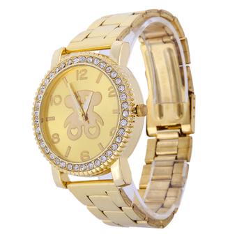 Fashion Brand Women Watches Bear Analog Quartz Dial Wristwatches Gold (Intl)  