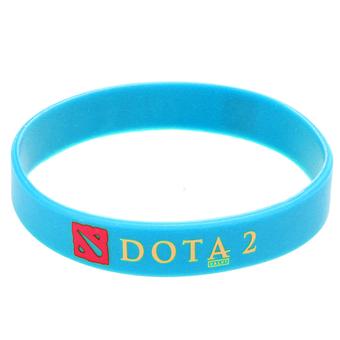 Fashion Casual Unisex Rubber Silicone Bracelet Sport Band Wristband Adult Size DOTA 2(Blue)  