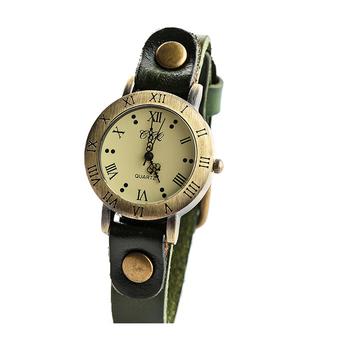 Fashion Retro Women's Green Leather Strap Quartz Watches 60GS1040 - Intl  