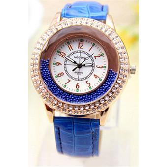 Fashion Rhinestone Flowing Beads Women's Luxury Wrist Watch LC361 Blue  