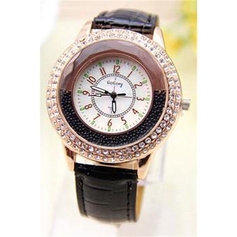 Fashion Rhinestone Flowing Beads Women's Luxury Wrist Watch LC364 Black  