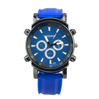 Fashion Silicone Luxury Sport Analog Quartz Men's Wrist Watc (Blue)  