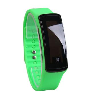 Fashion Sport LED Women Silicone Rubber Strap Touch Screen Digital Bracelet Watch Green (Intl)  