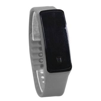 Fashion Sport LED Women Silicone Rubber Strap Touch Screen Digital Bracelet Watch (Grey) (Intl)  