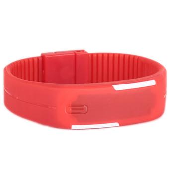 Fashion Touch Display Men Women Kids Silicone Sport LED Digital Bracelet Watch WLED006 (Red) (Intl)  