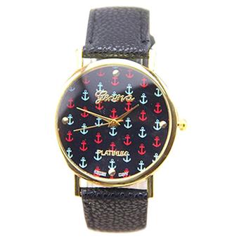 Fashion Unique Women's Black Leather Strap Watch 60BL038 - Intl  