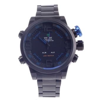 Fashion WEIDE WH-2039 Men's Quartz & LED Electronics Dual Time Display Wrist Watch ( blue&black ) (Intl)  