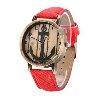 Fashion Women's Red Denim Band Wrist Watch 60bl028 - Intl  