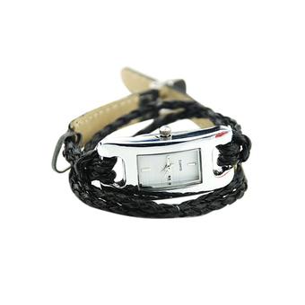 Fashion Women's Women's Black Leather Strap Bracelet Watch 60bl034 - Intl  