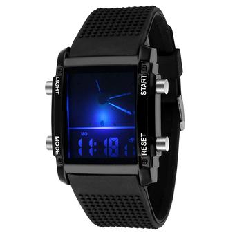 Fashion Womens Mens Digital LCD Exquisite Chronograph Sport Quartz Wrist Watch (Black) (Intl)  