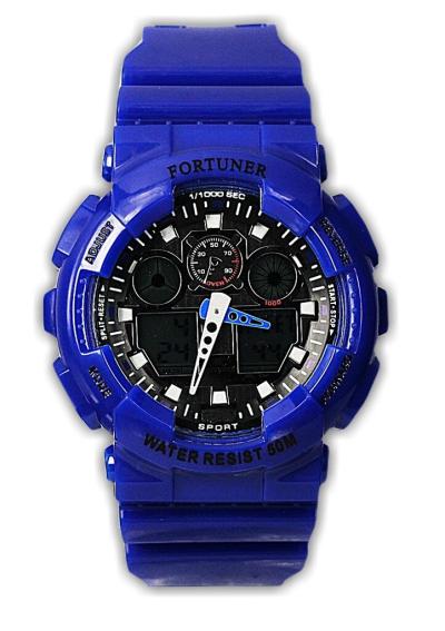 Fortuner 8007 jam tangan pria karet 50mm-biru