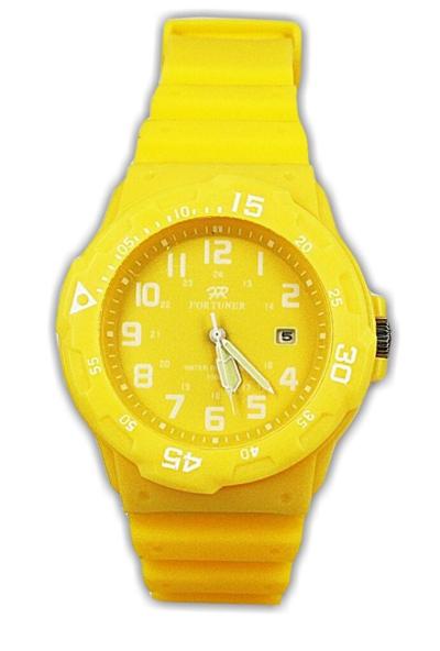 Fortuner 9060 jam tangan remaja karet 44mm-kuning