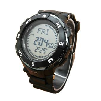 Fortuner Digital Jam Tangan Pria - Hitam-List Putih - Rubber Strap - FR3253  