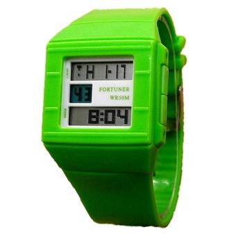 Fortuner Digital Jam Tangan Wanita - Tali Karet - Hijau - FR890  