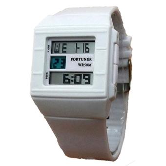 Fortuner Digital Jam Tangan Wanita - Tali Karet - Putih - FR890  