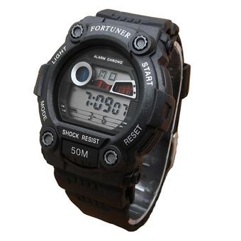 Fortuner Jam Tangan Sport Pria - Rubber Strap - Fr 1126 Hitam  