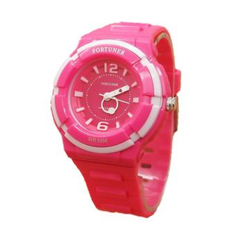 Fortuner - Jam Tangan Wanita - F3175L Pink - List Putih - Rubber  