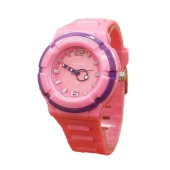 Fortuner - Jam Tangan Wanita - F3175L Pink - List Ungu - Rubber  