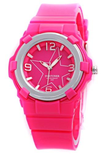 Fortuner - Jam Tangan Wanita - Strap Karet - Pink Putih - JA848 PW