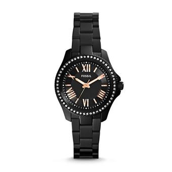 Fossil Cecile Small Black Stainless Steel Watch - AM 4585 - Hitam  