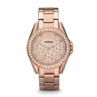 Fossil ES2811 - Jam Tangan Wanita Riley Multifunction Rose-Tone Stainless Steel Watch - Bronze  