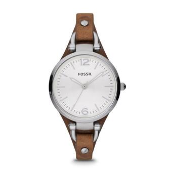 Fossil ES3060 - Jam Tangan Wanita Georgia Brown Kulit - Cokelat  