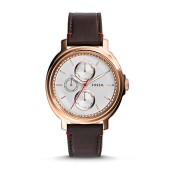 Fossil ES3594 - Jam Tangan Wanita Chelsey Multifunction Leather Watch - Cokelat Tua  