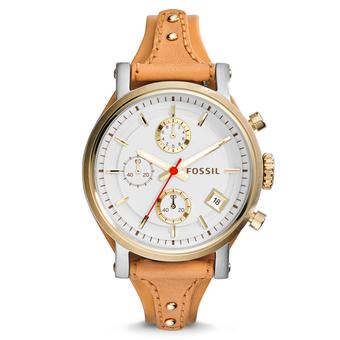 Fossil ES3615 Original Boyfriend - Jam Tangan Wanita - Gold Case - Strap Kulit Coklat  