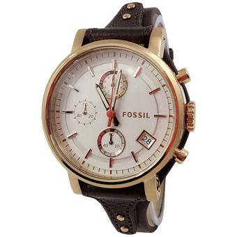 Fossil ES3616-C Jam Tangan Wanita Strap Leather Gold Hitam  