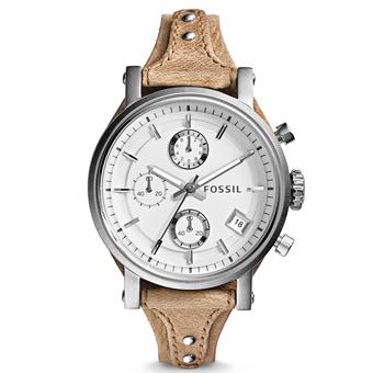 Fossil ES3625 Original Boyfriend - Jam Tangan Wanita - Stainless Steel Case - Strap Kulit Cream  