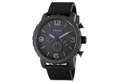 Fossil JR1354 Nate Chronograph - Jam Tangan Pria - Kulit - Hitam