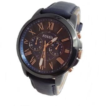 Fossil - Jam Tangan Pria - Leather Strap - FS 5061 - Black  