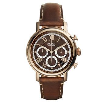 Fossil - Jam Tangan Pria - Rosegold-Coklat - Strap Coklat Muda - FS5116