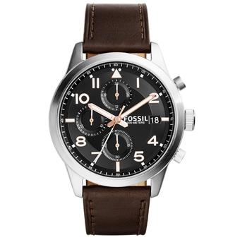 Fossil Men's FS5139 - Jam Tangan Pria - Hitam - Kulit  