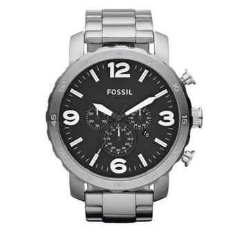 Fossil Nate Jr1353 Silver Jam Tangan Pria  