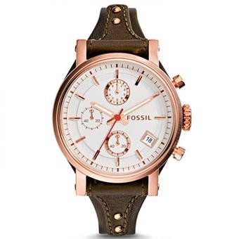 Fossil Women's ES3616 - Jam Tangan Wanita - Putih - Kulit  