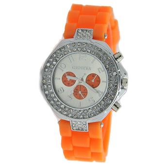 GENEVA Women's Silicone Strap Watch (Orange)  