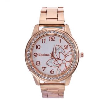 GETEK Ladies Women Girl Crystal Unisex Stainless Steel Quartz Wrist Watch (Rose Gold) (Intl)  