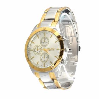 GETEK Luxury Causal Stainless Steel Quartz Wrist Watch (White+Gold)  