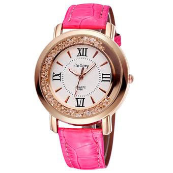 GOGOEY Brand New Fashion Casual PU Leather Crystal Diamond Rhinestone Watch Dress Women Wristwatch (Intl)  