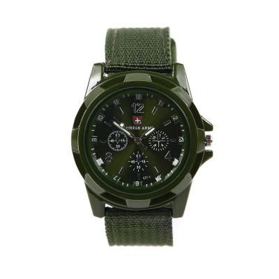 Gemius Army 636113 Jam Tangan Pria Canvas Belt Nylon Watch Sport Waterproof Military - Green