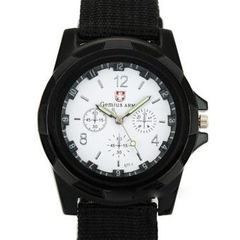 Gemius Army Racing Force Military Sport Mens Fabric Band Watch White  