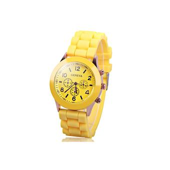 Geneva Candy Color Quartz Women Watch (Yellow) (Intl)  