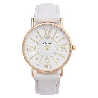 Geneva Jam Tangan Analog Wanita - Strap Kulit Escalera - Putih  